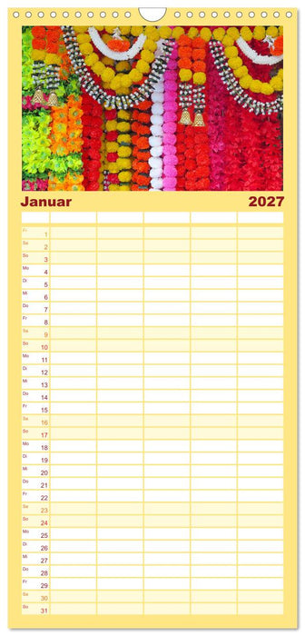 Asien - Farbenfrohe Blumenketten (CALVENDO Familienplaner 2027)