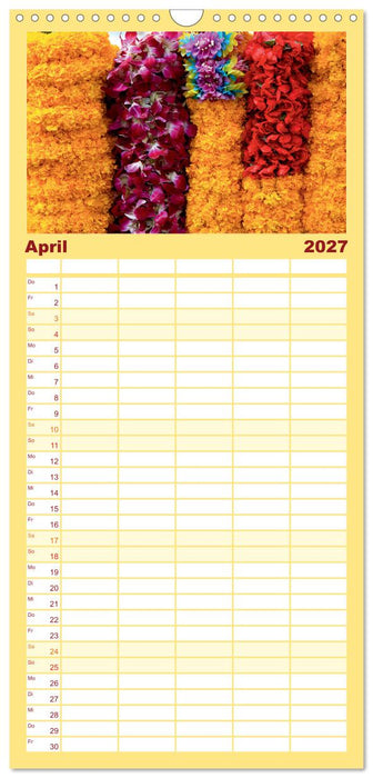 Asien - Farbenfrohe Blumenketten (CALVENDO Familienplaner 2027)