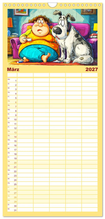 Frauchen und Hund. Witzige Cartoons vom täglichen Chaos (CALVENDO Familienplaner 2027)