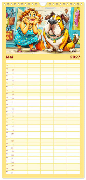 Frauchen und Hund. Witzige Cartoons vom täglichen Chaos (CALVENDO Familienplaner 2027)