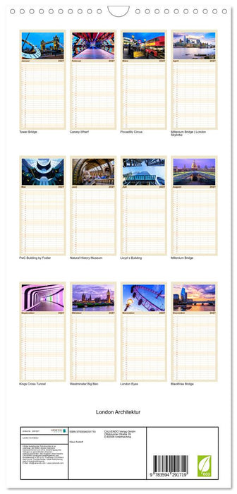 London Architektur (CALVENDO Familienplaner 2027)