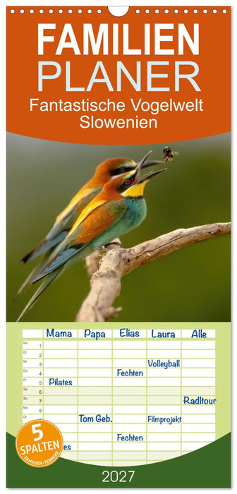 Fantastische Vogelwelt Slowenien (CALVENDO Familienplaner 2027)