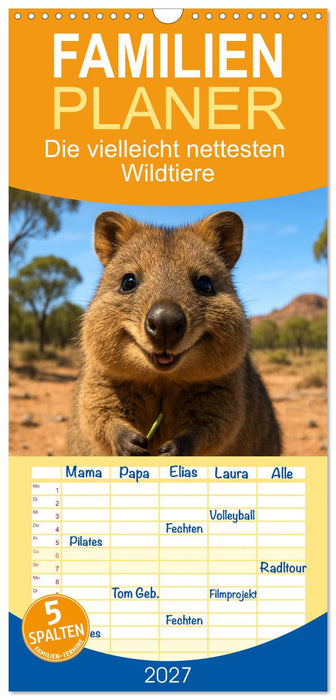 Die vielleicht nettesten Wildtiere (CALVENDO Familienplaner 2027)