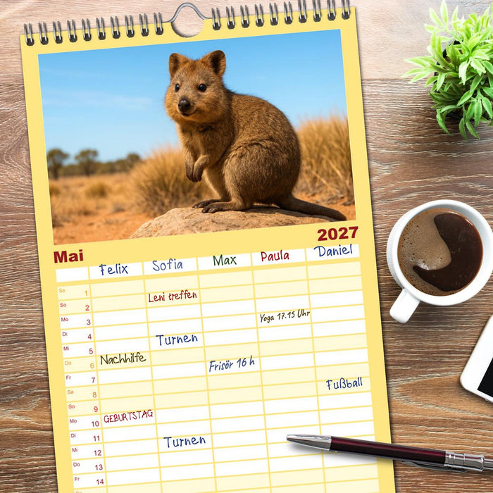 Die vielleicht nettesten Wildtiere (CALVENDO Familienplaner 2027)