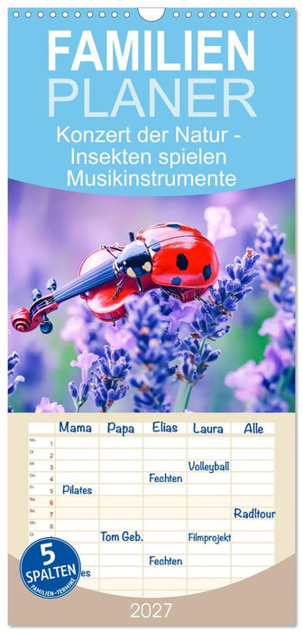 Konzert der Natur - Insekten spielen Musikinstrumente (CALVENDO Familienplaner 2027)