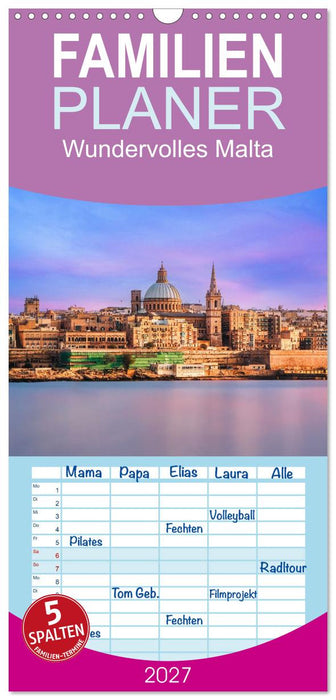 Wundervolles Malta (CALVENDO Familienplaner 2027)