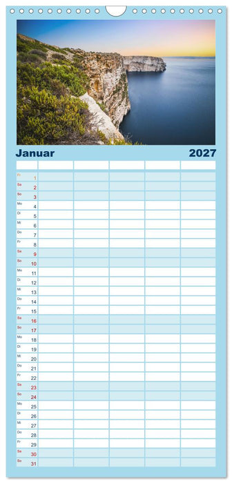 Wundervolles Malta (CALVENDO Familienplaner 2027)