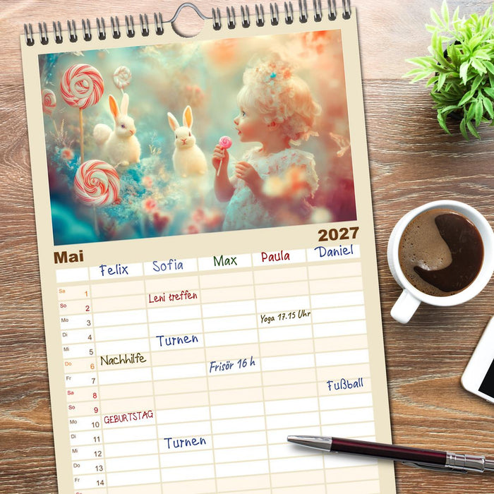 Verträumte Begegnungen - Kinderkalender (CALVENDO Familienplaner 2027)
