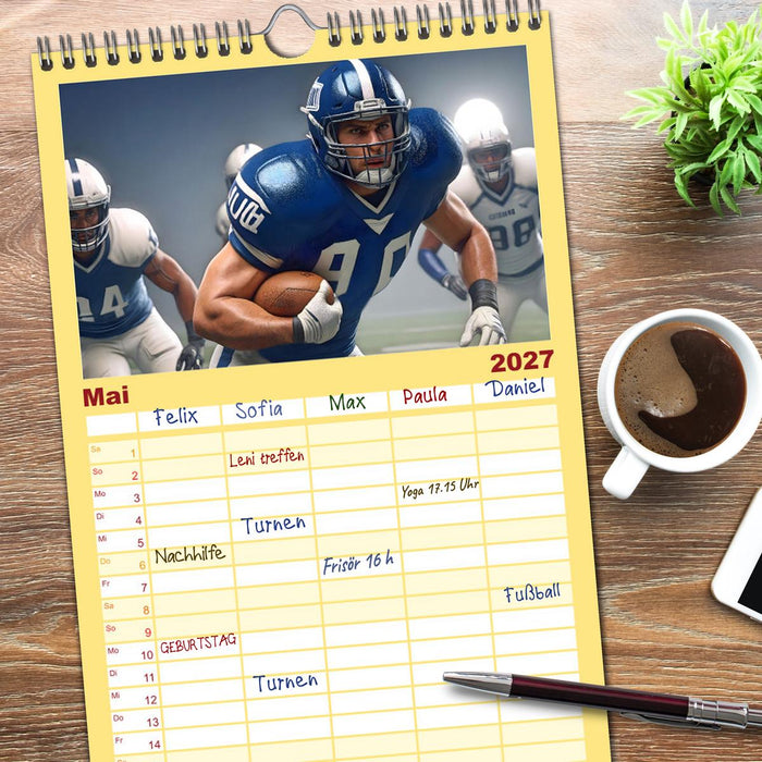 American Football - im Team zum Sieg (CALVENDO Familienplaner 2027)