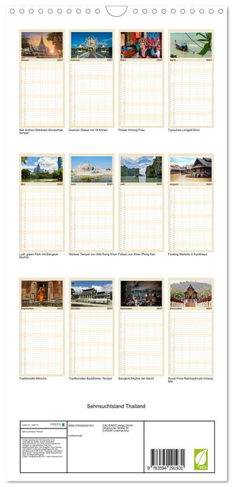 Sehnsuchtsland Thailand (CALVENDO Familienplaner 2027)