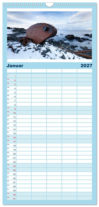 Wracks der Vergangenheit – Gestrandete Zeugen der Zeit (CALVENDO Familienplaner 2027)