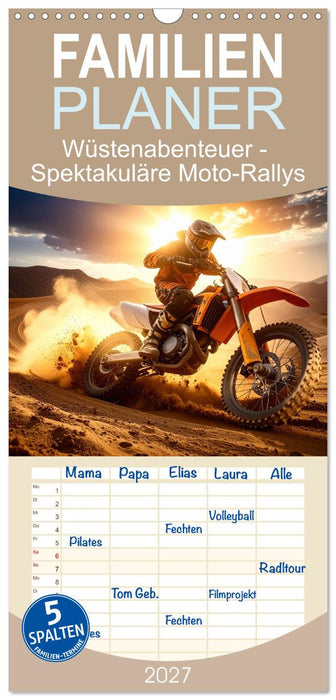 Wüstenabenteuer - Spektakuläre Moto-Rallys (CALVENDO Familienplaner 2027)