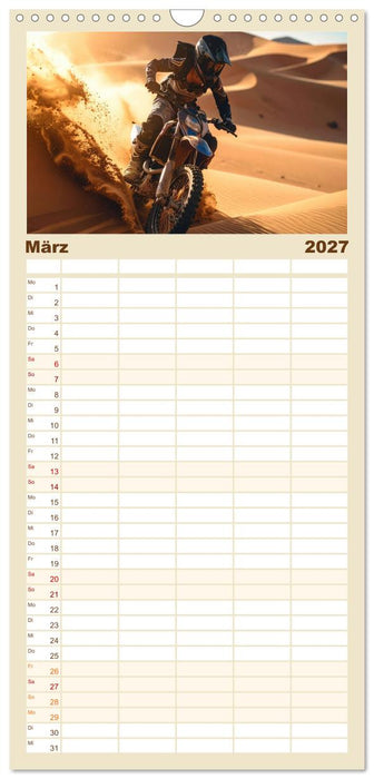 Wüstenabenteuer - Spektakuläre Moto-Rallys (CALVENDO Familienplaner 2027)