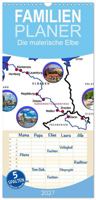 Die malerische Elbe (CALVENDO Familienplaner 2027)