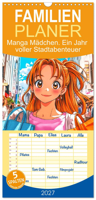 Manga Mädchen. Ein Jahr voller Stadtabenteuer (CALVENDO Familienplaner 2027)