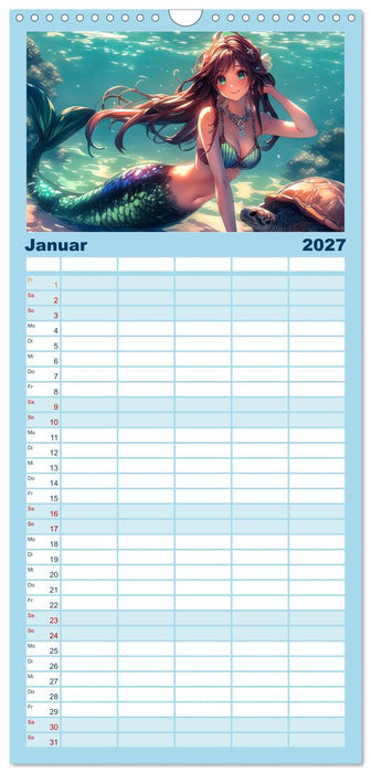 Meerjungfrauen - geheimnisvolle Schönheiten des Meeres (CALVENDO Familienplaner 2027)