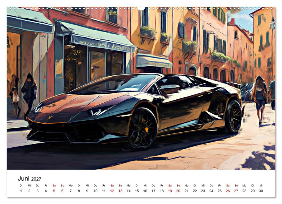 Sportwagen - Digital Arts by Jean-Louis Glineur (CALVENDO Premium Wandkalender 2027)