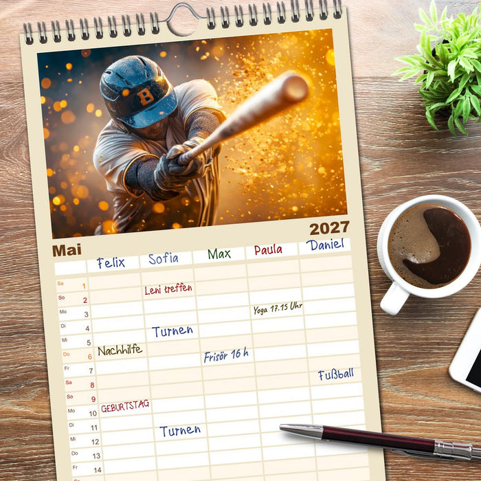 Power Baseball (CALVENDO Familienplaner 2027)