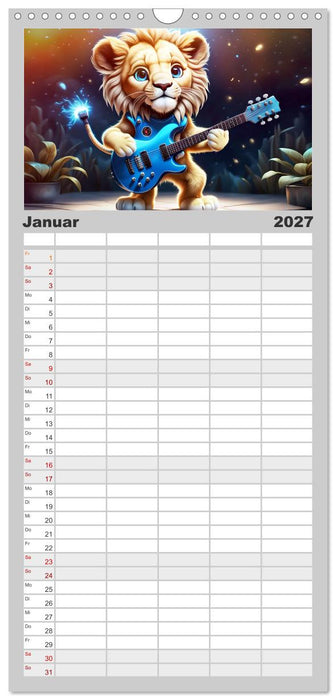 Tierische Gitarristen (CALVENDO Familienplaner 2027)