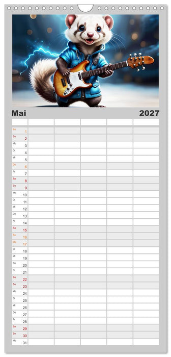Tierische Gitarristen (CALVENDO Familienplaner 2027)