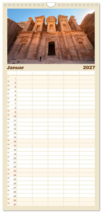 Jordanien Sand, Stein und Salz (CALVENDO Familienplaner 2027)