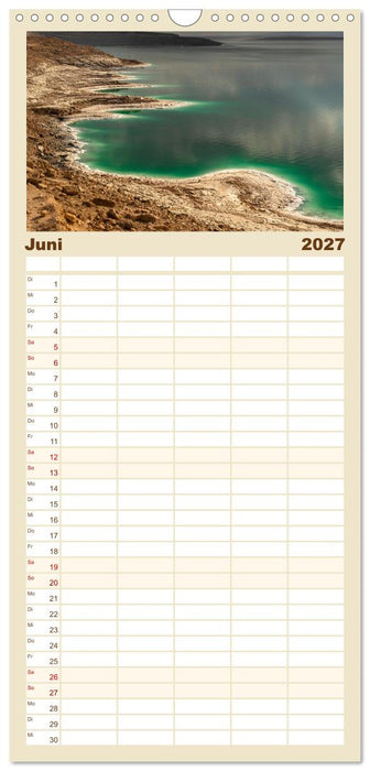 Jordanien Sand, Stein und Salz (CALVENDO Familienplaner 2027)