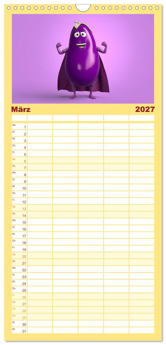 Esse ich nicht! Der freche Kinderkalender mit Obst & Gemüse (CALVENDO Familienplaner 2027)