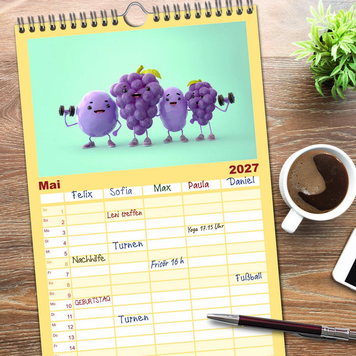Esse ich nicht! Der freche Kinderkalender mit Obst & Gemüse (CALVENDO Familienplaner 2027)