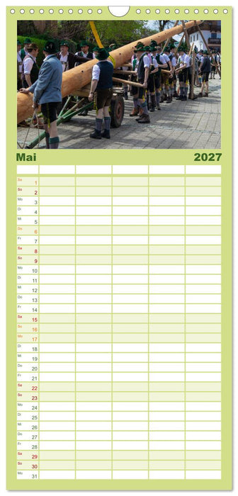 Maibaum aufstellen (CALVENDO Familienplaner 2027)