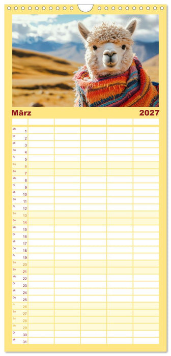 Die Welt der Alpakas (CALVENDO Familienplaner 2027)