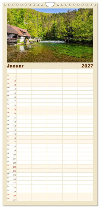 Wandern auf der östlichen Schwäbischen Alb (CALVENDO Familienplaner 2027)