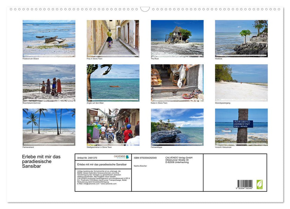 Erlebe mit mir das paradiesische Sansibar (CALVENDO Wandkalender 2027)