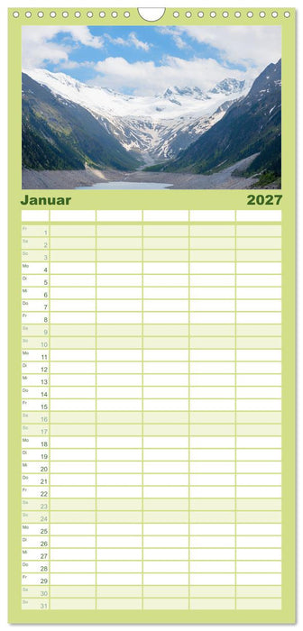 Zillertal - Bergidylle rund um Mayrhofen 2027 (CALVENDO Familienplaner 2027)
