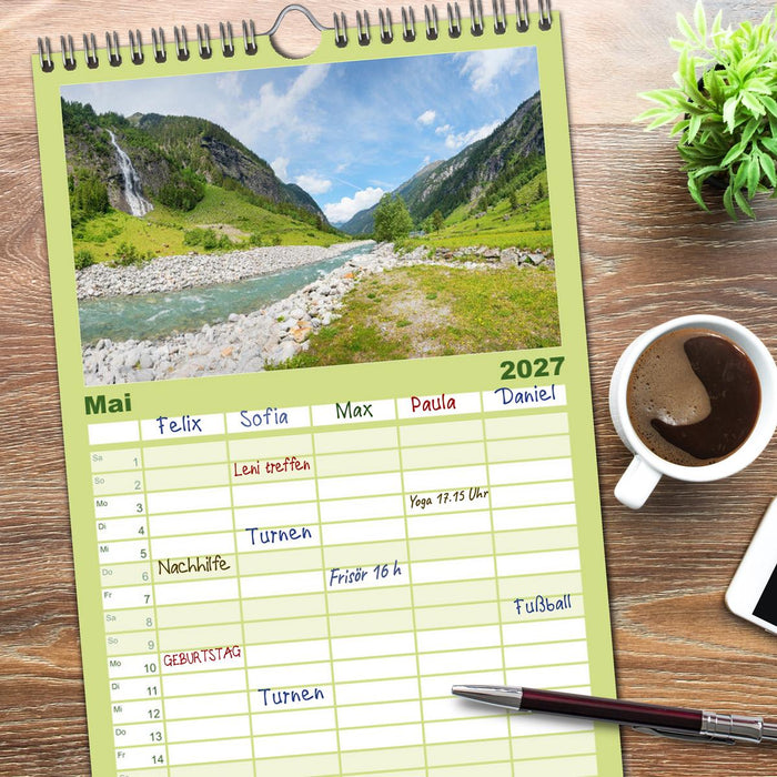 Zillertal - Bergidylle rund um Mayrhofen 2027 (CALVENDO Familienplaner 2027)