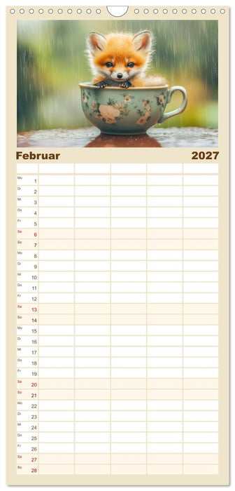 Tiere in Teetassen (CALVENDO Familienplaner 2027)