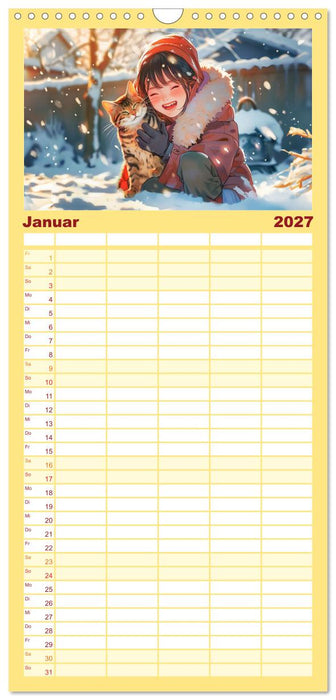 Anime-Freunde - Terminplaner mit niedlichen Tierfreundschaften (CALVENDO Familienplaner 2027)