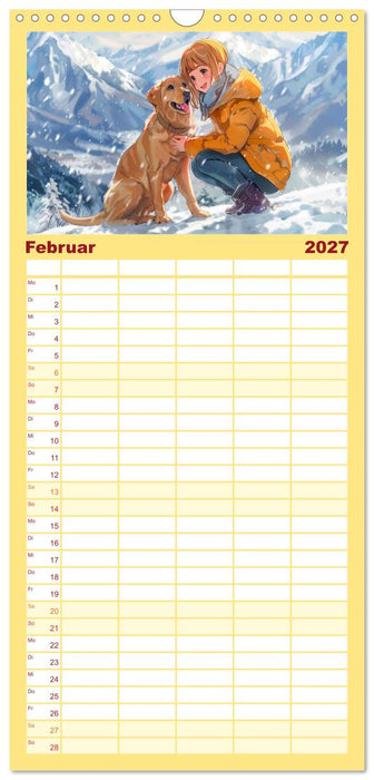Anime-Freunde - Terminplaner mit niedlichen Tierfreundschaften (CALVENDO Familienplaner 2027)