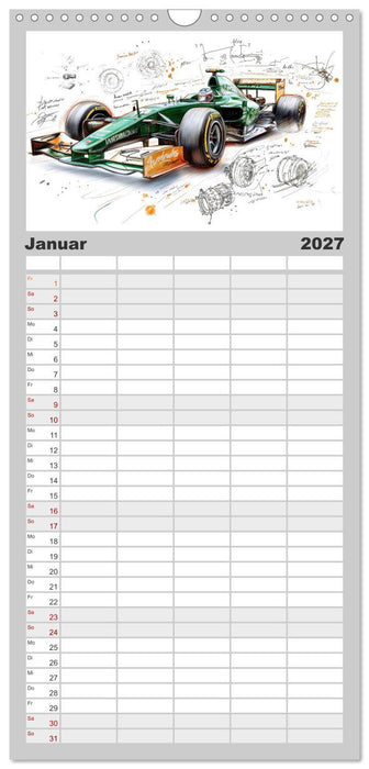 Rennwagen - Design Studien (CALVENDO Familienplaner 2027)
