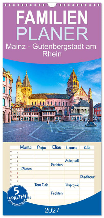 Mainz - Gutenbergstadt am Rhein (CALVENDO Familienplaner 2027)
