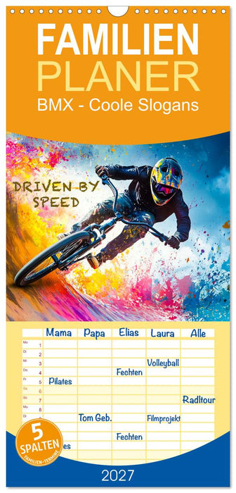 BMX - Coole Slogans (CALVENDO Familienplaner 2027)