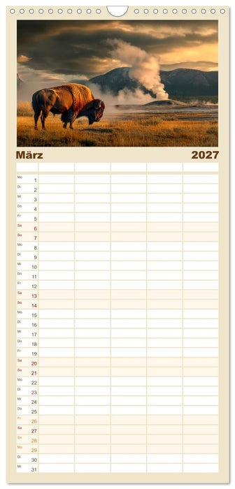 Büffel - Ikonen der Wildnis (CALVENDO Familienplaner 2027)
