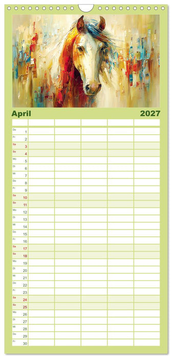 Im Glanz der Pferde. Edle Schönheiten in moderner Öloptik (CALVENDO Familienplaner 2027)