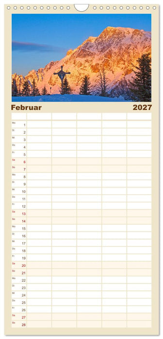 Gipfelkreuze im Sonnenlicht (CALVENDO Familienplaner 2027)