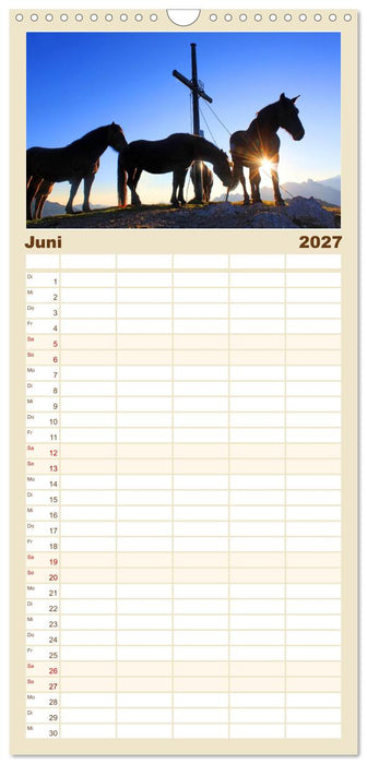 Gipfelkreuze im Sonnenlicht (CALVENDO Familienplaner 2027)
