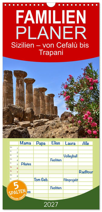 Sizilien – von Cefalù bis Trapani (CALVENDO Familienplaner 2027)