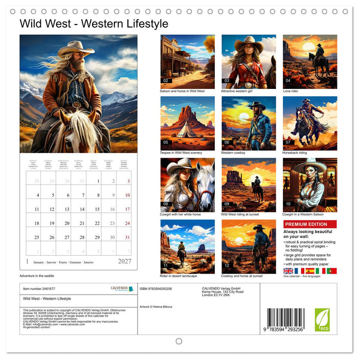Wild West - Western Lifestyle (CALVENDO Monthly Calendar 2027)