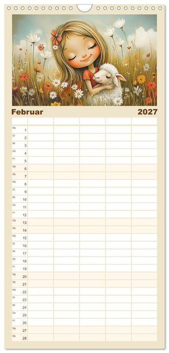 Mädchenträume. Süße Momente auf blühenden Wiesen (CALVENDO Familienplaner 2027)