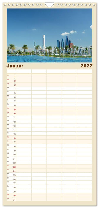 Abu Dhabi, eine Stadt der Zukunft. (CALVENDO Familienplaner 2027)