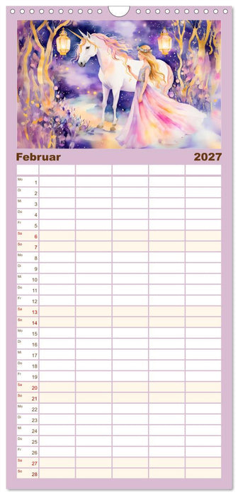 Magische Einhörner - Traumlandschaften unterm Regenbogen (CALVENDO Familienplaner 2027)