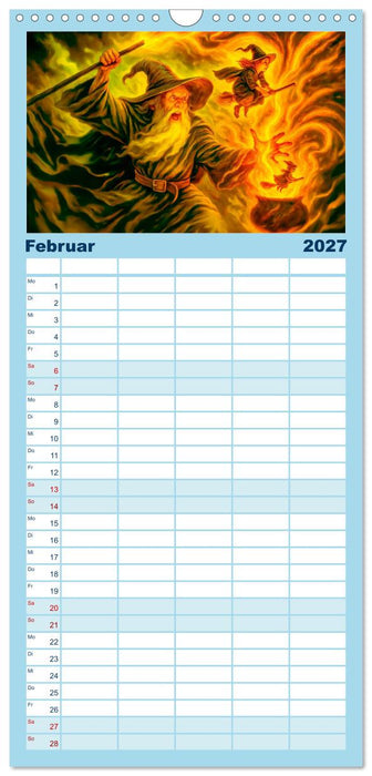 Magische Meister - Kalender über Zauberer und ihre Kräfte (CALVENDO Familienplaner 2027)